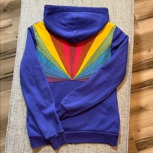 VTG RARE Aviator Nation Sunburst Full Zip Hoodie Hand Sewn Purple Small - Read